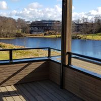 Terrasse utenfor nyoppført bolig